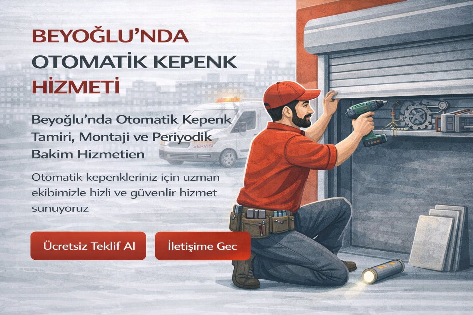 Beyoğlu otomatik kepenk tamiri ve servis hizmeti illüstrasyonu